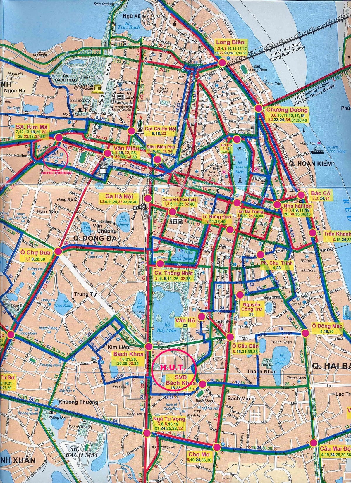 Mapa hanoi autobusem miejskim
