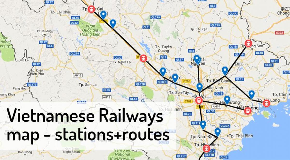 Mapa dworca kolejowego w hanoi 