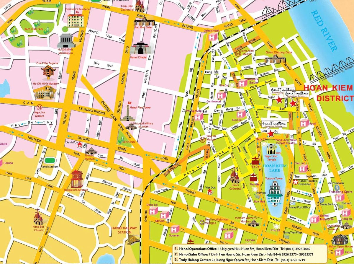 Hanoi mapie turystycznej