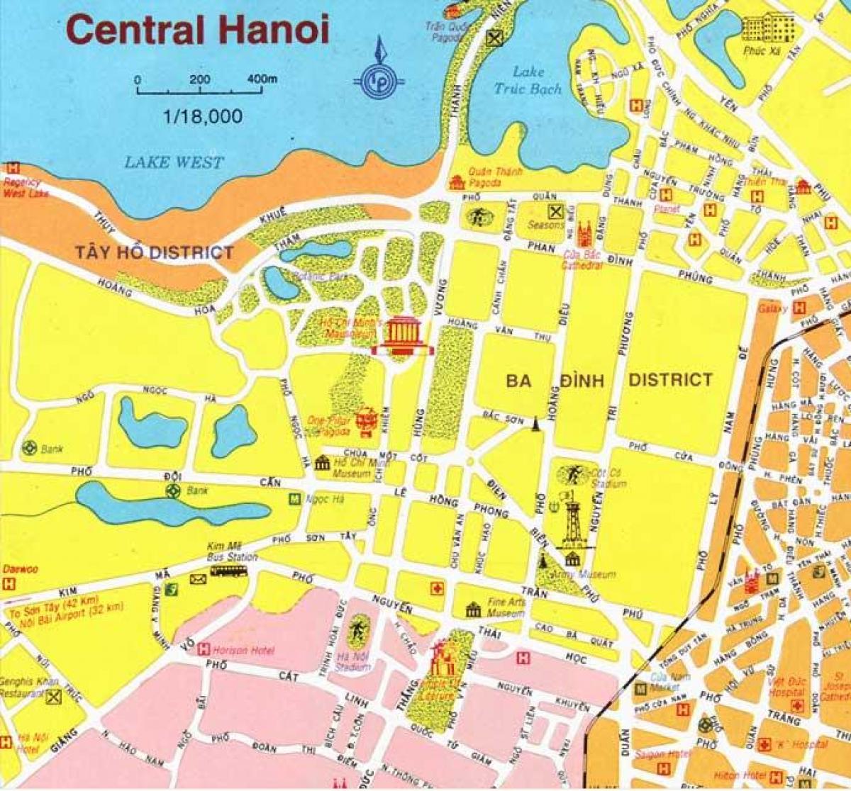 mapa centrum hanoi 