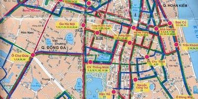 Hanoi linie autobusowe mapie