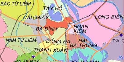 Mapa powiat ha Dong Hanoi